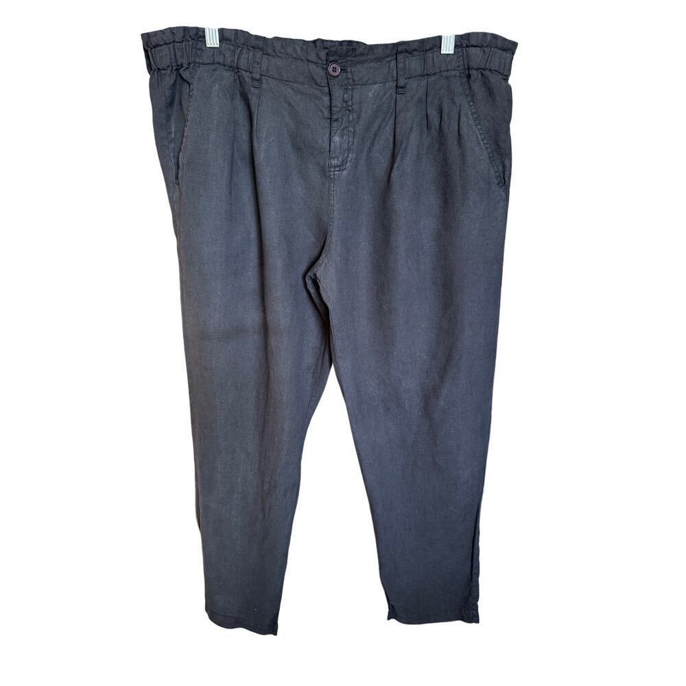 Johnny Was Linen Pleated Pant Trouser High Rise Relaxed Fit Black Size XL - Picture 5 of 12